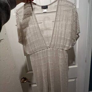 White SwimSuit Cover up Size L